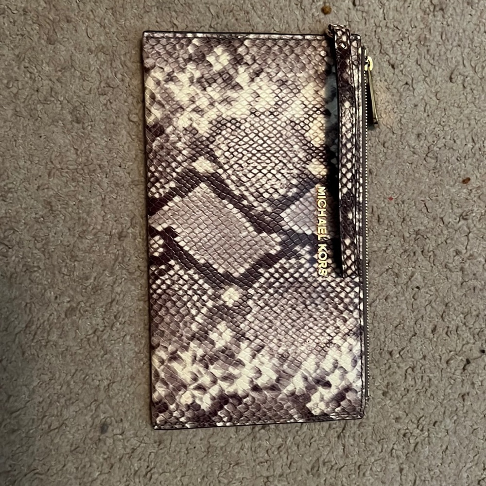 Michael Kors snake pattern clutch